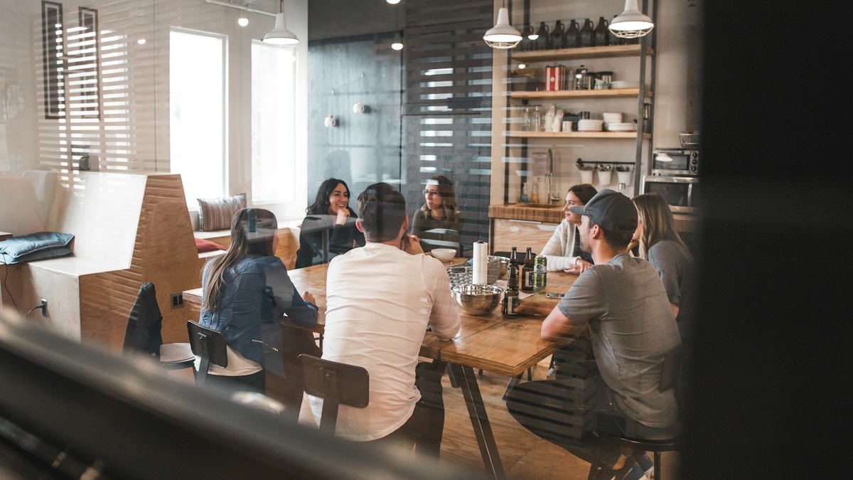 People seated in a modern office